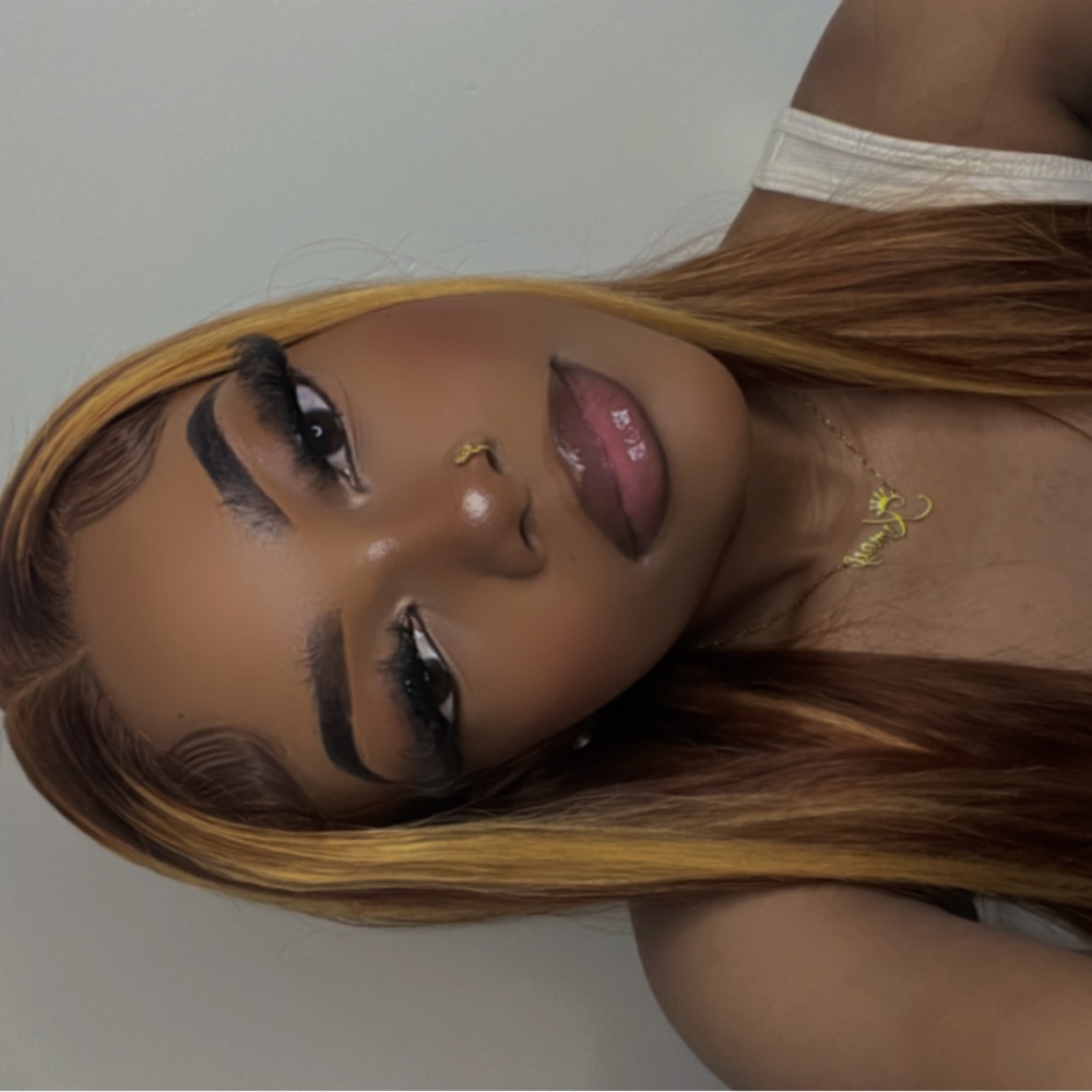 24” highlighted human hair straight